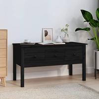 Salontafel 102x49x55 cm massief grenenhout zwart - thumbnail