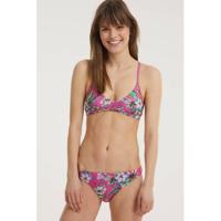 Superdry gebloemde bikinitop fuchsia - thumbnail