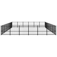 vidaXL Hondenkennel voor buiten 56,45 m² staal, kennel, hondenhuis, hondenren, hondenhok, hondenverblijf, puppyverblijf, kennels, hondenhokken - thumbnail