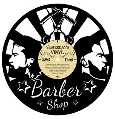 Vinyl klok kapper - Barbershop van Gerecyclede Plaat