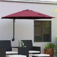 VidaXL Tuinparasol bordeaux rood 248 x 248 x 148 cm polyester en staal - thumbnail