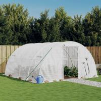 VidaXL Kas met stalen frame wit 16 m² 4x4x2 m - thumbnail