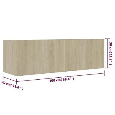 Tv-meubel 100x30x30 cm spaanplaat sonoma eikenkleurig Tv-meubel 100x30x30 cm spaanplaat sonoma eikenkleurig