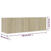 Tv-meubel 100x30x30 cm spaanplaat sonoma eikenkleurig - thumbnail