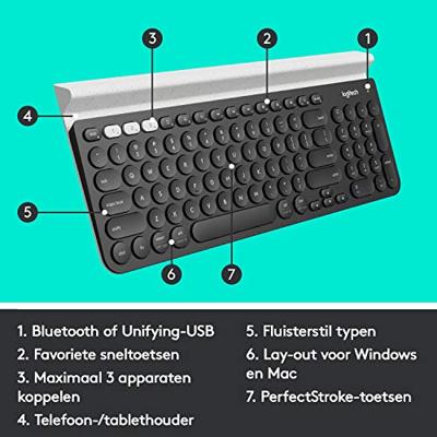 Logitech K780 toetsenbord Draadloos Zwart - thumbnail