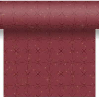 Duni dunicel 3-in-1 tafelloper gilded bauble 40x480cm bordeauxrood