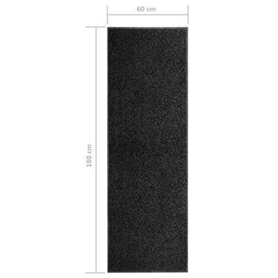 VidaXL Deurmat wasbaar 60x180 cm zwart - thumbnail