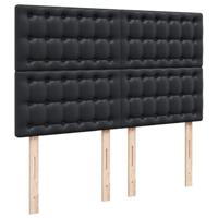 Ottoman bed met matras 140x190cm kunstleer zwart - thumbnail
