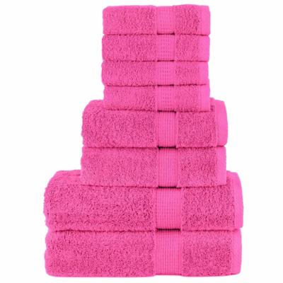 VidaXL 8-delige handdoekenset solund 600 g/m² roze