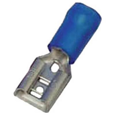 Intercable 180281 Platte stekker (female) Vertint Insteekbreedte: 6.3 mm Insteekdikte: 0.8 mm Deels geïsoleerd Blauw 1 stuk(s)