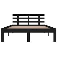 Bedframe massief hout zwart 200x200 cm - thumbnail