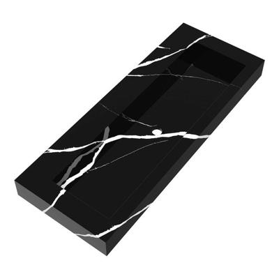 BRAUER Coral wastafel - 120x46x10cm - 1 wasbak - 0 kraangaten - composiet - marmerlook - Nero Marquina WT-CA120-10NM BRAUER Coral wastafel - 120x46x10cm - 1 wasbak - 0 kraangaten - composiet - marmerlook - Nero Marquina WT-CA120-10NM