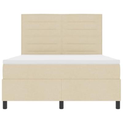 Boxspring bed met matras met hoofdeinde Crème 160 x 200 cm Stof
