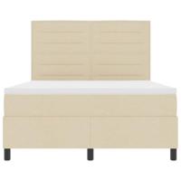Boxspring bed met matras met hoofdeinde Crème 160 x 200 cm Stof - thumbnail