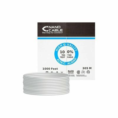 Nanocable 10.20.0304 - Ethernet netwerkkabel spoel, RJ45 Cat.5e UTP AWG24 R5, grijs, 305 mts