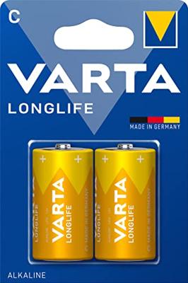 VARTA Longlife C Baby LR14 Batterij (verpakking met 2 stuks) Alkaline Batterijen - Made in Germany - ideaal voor afstandsbediening radio wekker en klok