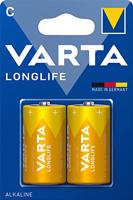 VARTA Longlife C Baby LR14 Batterij (verpakking met 2 stuks) Alkaline Batterijen - Made in Germany - ideaal voor afstandsbediening radio wekker en klok - thumbnail