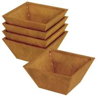 Tuin Bloempot 5 pcs Roestig 35 x 35 x 15 cm Cortenstaal - thumbnail