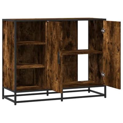 Dressoir 92x35x76 cm bewerkt hout gerookt eikenkleurig Dressoir 92x35x76 cm bewerkt hout gerookt eikenkleurig