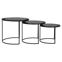 LABEL51 Salontafel 'Tres' Set van 3 stuks, kleur Zwart - thumbnail