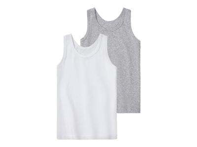 pepperts! 2 kinder onderhemden (Wit/grijs, 158/164)