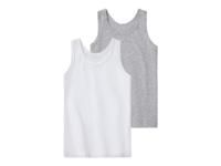 pepperts! 2 kinder onderhemden (Wit/grijs, 158/164) - thumbnail