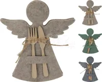 Bestekhouder Kerstengel Vilt Assorti 4st - thumbnail