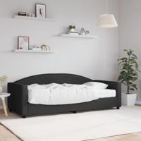 Slaapbank met matras 90x190 cm stof zwart - thumbnail