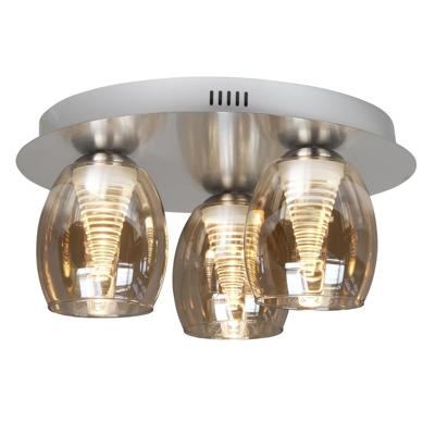 Highlight PlafondlampNebula nikkel 3-lichts amber glas - P6431.28