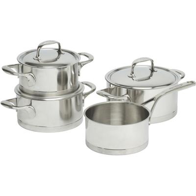 Demeyere Pannenset - Kookpan ø 16, 18, 20 cm & Steelpan ø 16 cm + Deksels Atlantis 7 - RVS - 4 Delig