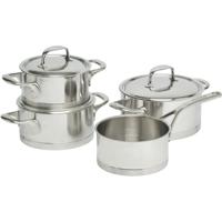 Demeyere Pannenset - Kookpan ø 16, 18, 20 cm & Steelpan ø 16 cm + Deksels Atlantis 7 - RVS - 4 Delig - thumbnail