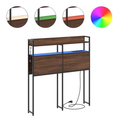 Hoofdbord met plank bruin eikenkleur 90 cm Bewerkt hout