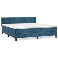 Boxspring met matras fluweel donkerblauw 160x200 cm - thumbnail