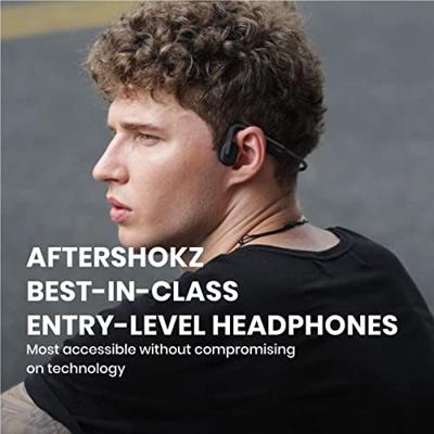 Aftershokz OpenMove Beengeleidingshoofdtelefoon met vrije oren, Bluetooth-hoofdtelefoon met microfoon, Bluetooth 5.0, 6 uur batterijduur, perfect voor hardlopen, joggen, yoga