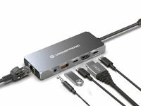 Conceptronic DONN22G notebook dock & poortreplicator Bedraad USB 3.2 Gen 2 (3.1 Gen 2) Type-C Grijs - thumbnail