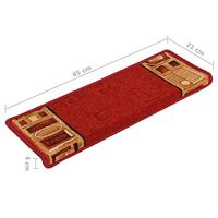 VidaXL Trapmatten zelfklevend 10 st 65x21x4 cm rood - thumbnail