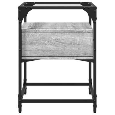 Nachtkastjes 2 st 40x40x55 cm bewerkt hout grijs sonoma