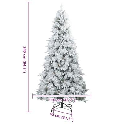 VidaXL Kunstmatige inklapbare kerstboom wit 240 cm pe en pvc