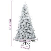VidaXL Kunstmatige inklapbare kerstboom wit 240 cm pe en pvc - thumbnail