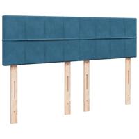 Ottoman bed met matras 140x190cm fluweel donkerblauw - thumbnail