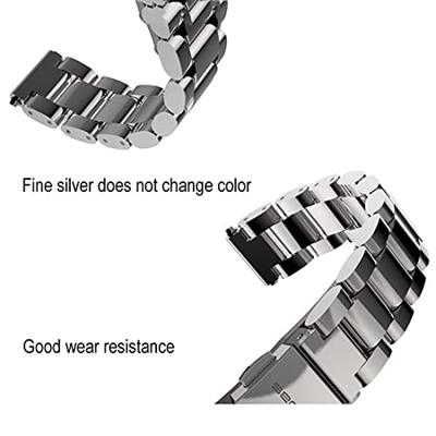 By Qubix - Metalen schakelarmband voor Compatible met Xiaomi Mi Band 3/4/5/6 / 7 - Zilver - Compatible Xiaomi bandje