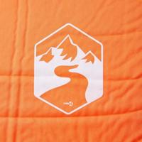 VidaXL Kampeermatras met kussen zelfopblazend 1-persoons oranje - thumbnail