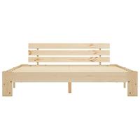 Bedframe met hoofdbord massief grenenhout 160x200 cm - thumbnail