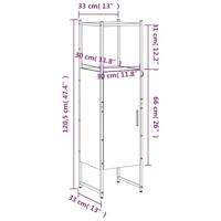 Badkamerkast 33x33x120,5 cm bewerkt hout grijs sonoma eiken - thumbnail