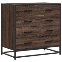 Ladekast 70x41x70 cm bewerkt hout bruin eikenkleur - thumbnail