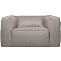 WOOOD Fauteuil 'Bean' Met Kussen, kleur Lichtgrijs Gemeleerd - thumbnail