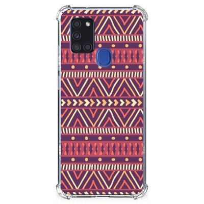Samsung Galaxy A21s Doorzichtige Silicone Hoesje Aztec Paars Samsung Galaxy A21s Doorzichtige Silicone Hoesje Aztec Paars