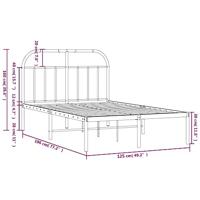 Bedframe met hoofdbord metaal zwart 120x190 cm - thumbnail
