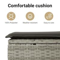5-delige Loungeset met kussens poly rattan bruin - thumbnail