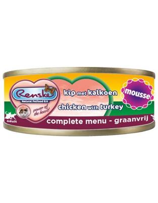 Vers kat mousse kip/kalkn 70g Renske - Renske